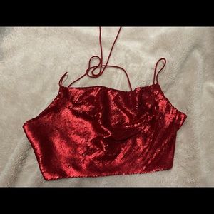 ZARA sequin red top size M